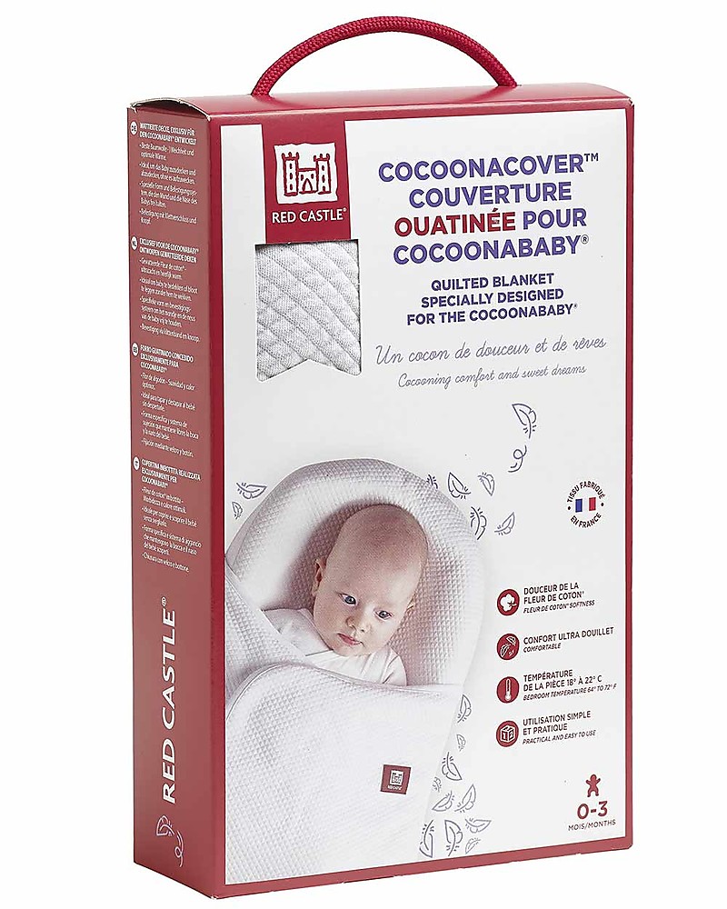 Red Castle Cocoonacover Quilted Cover For Cocoonababy Fleur De Coton Pearl Grey Dreamy Cloud Unisex Bambini