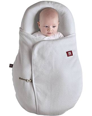 Red Castle Cocoonacover™ Quilted Cover - for Cocoonababy - Fleur de Coton® - Pearl Grey/White Baby Nest