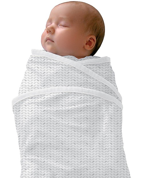 Red Castle Swaddle Miracle Preformed Blanket™ - Leaf/White - 100% Cotton Muslin Swaddle