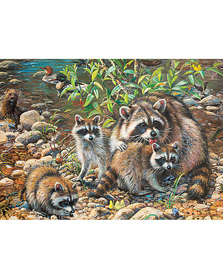 Red Glove Racoon Family Puzzle, 350 Pieces Memory Games