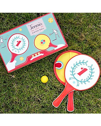 Rex London 2 in 1 Playset Tennis with Catch Ball - Retro style super fun games Traditional Toys