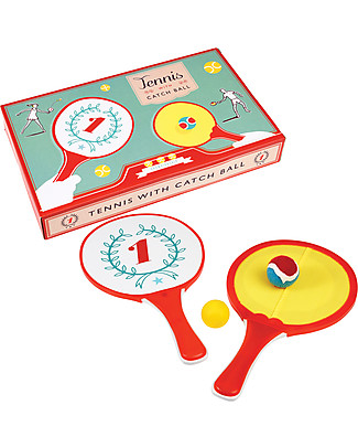 Rex London 2 in 1 Playset Tennis with Catch Ball - Retro style super fun games Traditional Toys