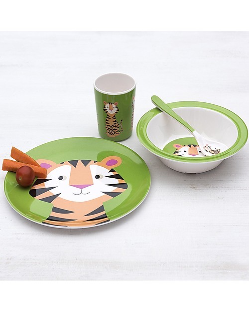 Rex London Baby Plate, Tiger - Free from BPA, PVC, phthalates and lead! Bowls & Plates