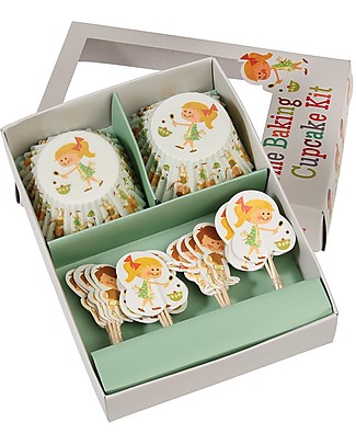 Rex London Baking Set Cupcake Cases + Toppers, Home Baking Kitchen accessories