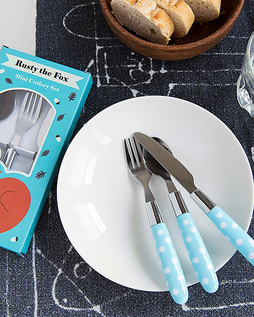 Rex London Children’s Cutlery Set, Rusty The Fox - Fork, spoon and knife Cutlery