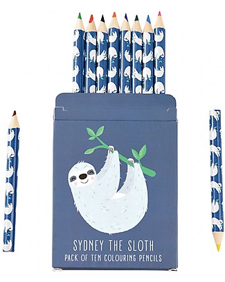 Rex London Colouring Pencils 10 pieces set, Sydney the Sloth Colouring Activities