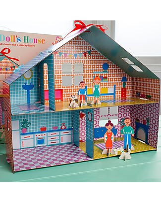 Rex London Make Your Own Dolls House - Cardboard dolls house with 6 characters! Paper & Cardboard