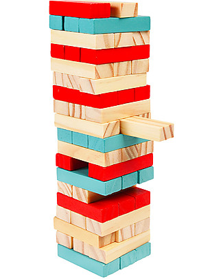 Rex London Mini Wooden Topple Tower - 54 pieces Wooden Stacking Toys