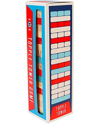 Rex London Mini Wooden Topple Tower - 54 pieces Wooden Stacking Toys
