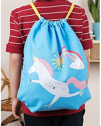 Rex London Soft Cotton Drawstring Bag 37 x 31 cm, Magical Unicorn - Perfect for pre-schoolers! Small Backpacks