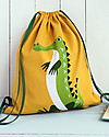 Rex London Soft Cotton Drawstring Bag 37 x 33 cm, Crocodile - Perfect for pre-schoolers! Kindergarten Backpacks