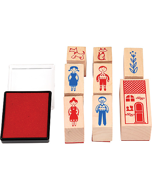 Rex London Stamp Set, Family - Includes ink and 8 stamps! Stickers & Stamps Sets