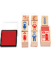 Rex London Stamp Set, Family - Includes ink and 8 stamps! Stickers & Stamps Sets