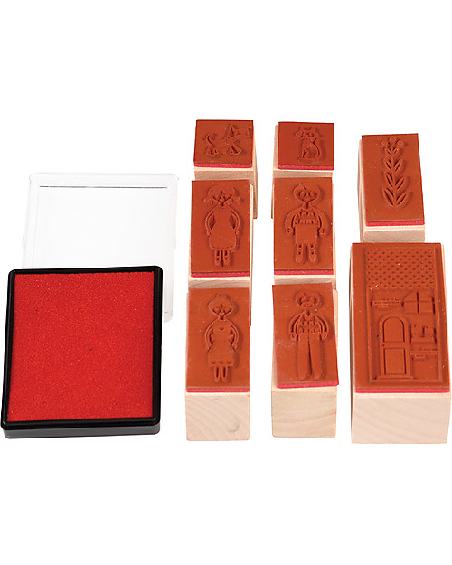 Rex London Stamp Set, Family - Includes ink and 8 stamps! Stickers & Stamps Sets