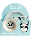 Rex London Tableware Set, Miko the Panda: Cup, Bowl, Plate and Cutlery - Bamboo Fibre Bowls & Plates