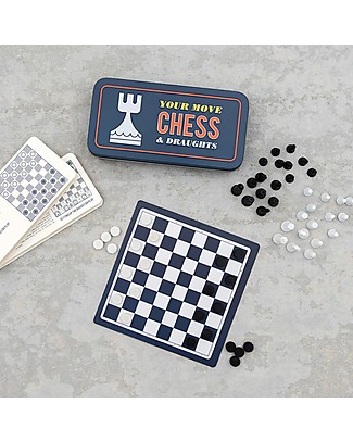 Rex London Travel Chess and Draughts Game - Magnetic pieces! Travel Games