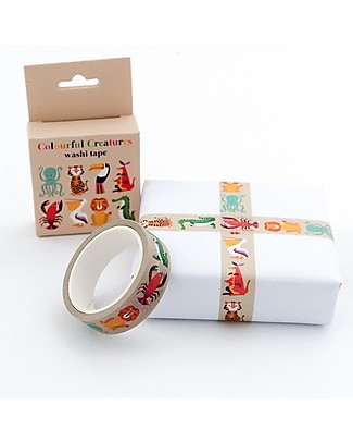 Rex London Washi Tape, Colourful Creatures - 7 m Stickers & Stamps Sets
