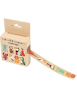 Rex London Washi Tape, Colourful Creatures - 7 m Stickers & Stamps Sets