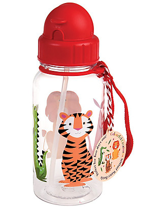 Rex London Water Bottle 500 ml, Colourful Creatures - BPA-free! BPA-Free Bottles