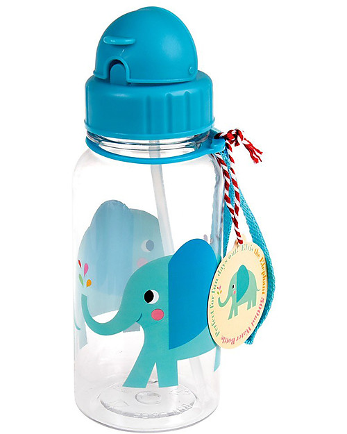 Rex London Water Bottle 500 ml, Elvis the Elephant - BPA-free! Non-Thermal Water Bottles