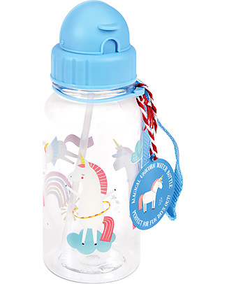 Rex London Water Bottle 500 ml, Magical Unicorn - BPA-free! null