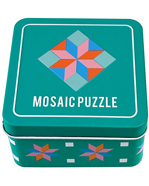 Rex London Wooden Mosaic Puzzle in a Tin - 26 pieces - Inspired by Chinese Tangram! Puzzles