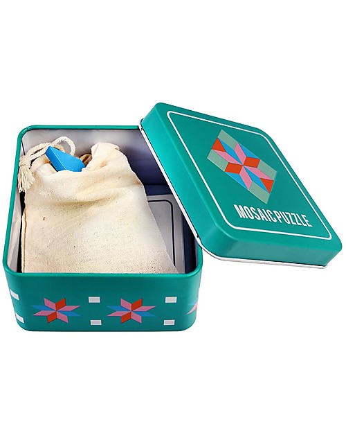 Rex London Wooden Mosaic Puzzle in a Tin - 26 pieces - Inspired by Chinese Tangram! Puzzles