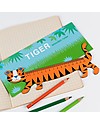 Rex London Wooden Ruler 15 cm, Tiger - Great gift idea for school! Draw And Color