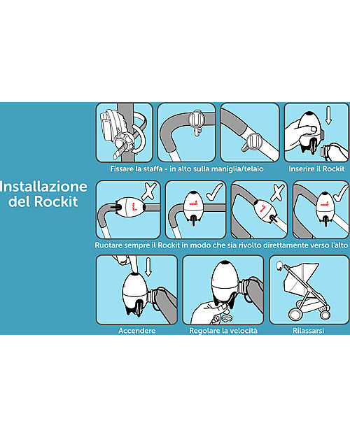 Rockit Portable Baby Rocker - Rechargeable Version - For Pram and Stroller Accessories