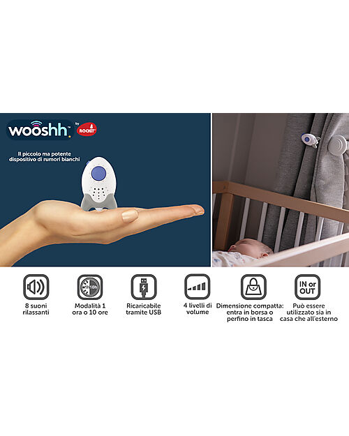 Rockit Wooshh - The Small but Mighty Sound Soother Baby Monitor