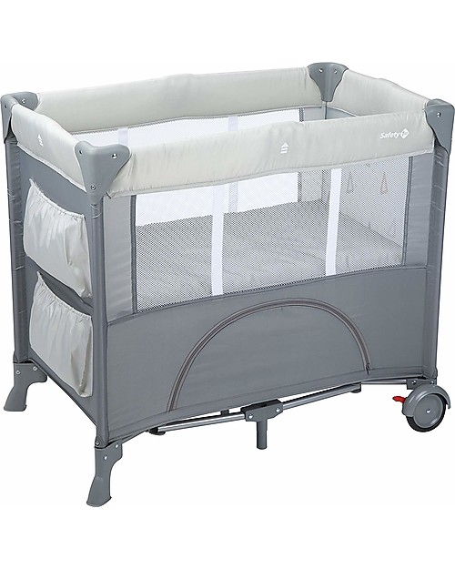 Safety 1st Mini Dreams Travel Bed, Warm Grey - With Storage Compartments! Travel Cots