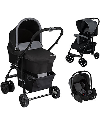 Safety 1st Trio Stroller Roadeo with Pram and Car Seat - Black and Grey - From birth! Travel Systems
