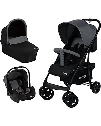 Safety 1st Trio Stroller Roadeo with Pram and Car Seat - Black and Grey - From birth! Travel Systems