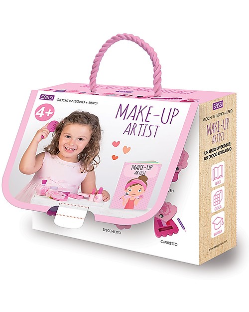 Sassi Junior Wooden Toys + Book, Make Up Artist - Includes Make Up Set! Pretend Play