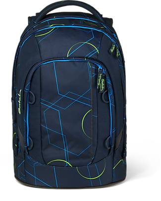 Satch Ergonomic School Backpack Pack - Blue Tech - 30 x 45 x 22 cm - Ecological and Hyper-Equipped Large Backpacks