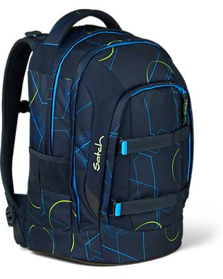 Satch Ergonomic School Backpack Pack - Blue Tech - 30 x 45 x 22 cm - Ecological and Hyper-Equipped Large Backpacks