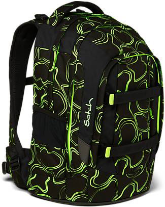 Satch Ergonomic School Backpack Pack - Green Supreme - 30 x 45 x 22 cm - Ecological and Hyper-Equipped Large Backpacks