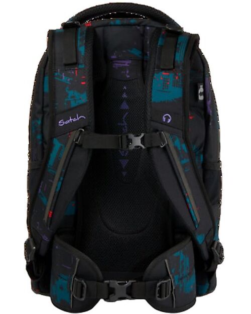 Satch Ergonomic School Backpack Pack - Night Vision - 30 x 45 x 22 cm - Ecological and Hyper-Equipped Backpack