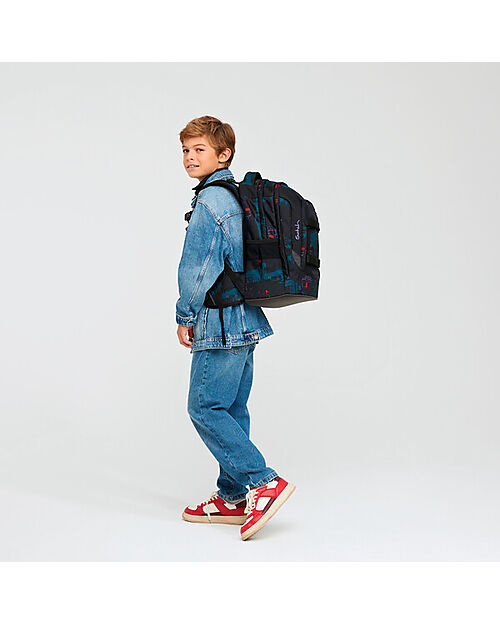 Satch Ergonomic School Backpack Pack - Night Vision - 30 x 45 x 22 cm - Ecological and Hyper-Equipped Backpack