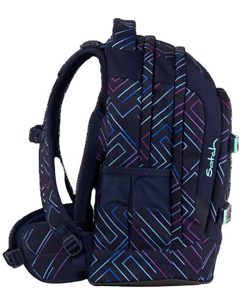 Satch Ergonomic School Backpack Pack - Purple Laser - 30 x 45 x 22 cm - Ecological and Hyper-Equipped Backpack