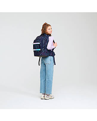 Satch Ergonomic School Backpack Pack - Purple Laser - 30 x 45 x 22 cm - Ecological and Hyper-Equipped Backpack