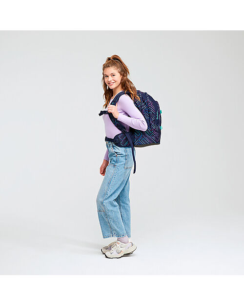 Satch Ergonomic School Backpack Pack - Purple Laser - 30 x 45 x 22 cm - Ecological and Hyper-Equipped Backpack