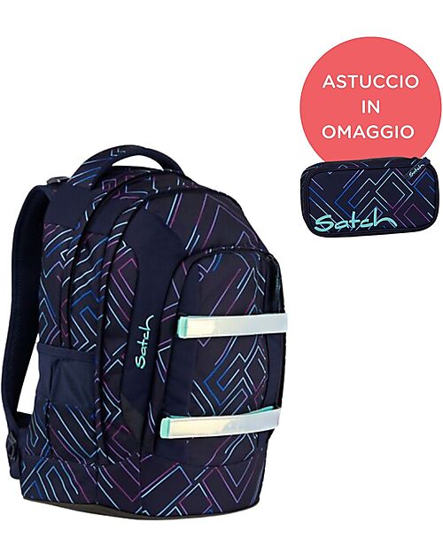 Satch Ergonomic School Backpack Pack Purple Laser - Pencil Case for Free! Backpack