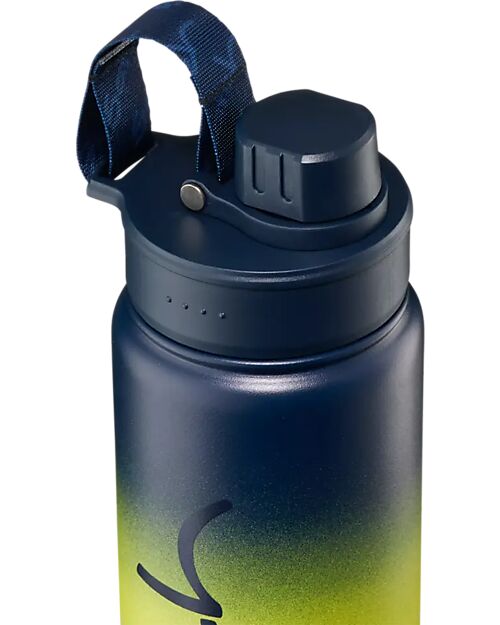 Satch Thermal Water Bottle with Easy-to-Drink Opening - 500 ml - Blue Graffiti - BPA Free Thermos Bottles