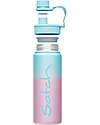 Satch Thermal Water Bottle with Easy-to-Drink Opening - 500 ml - Blue Graffiti - BPA Free Thermos Bottles