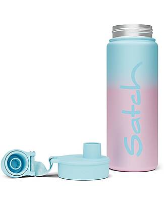 Satch Thermal Water Bottle with Easy-to-Drink Opening - 500 ml - Blue Graffiti - BPA Free Thermos Bottles