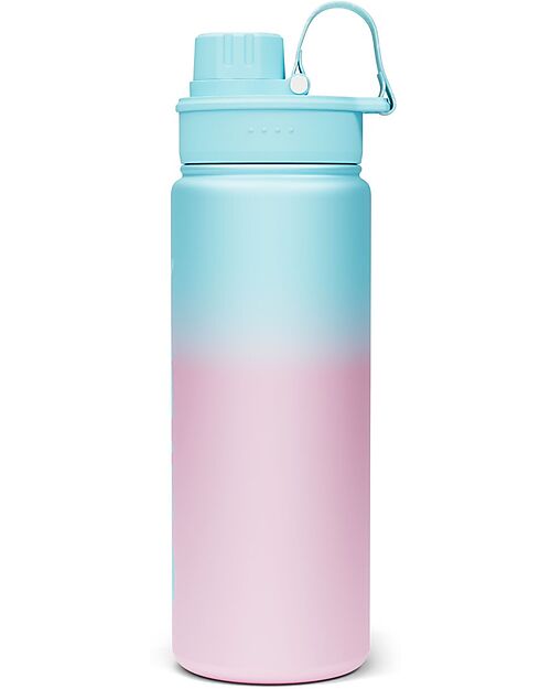 Satch Thermal Water Bottle with Easy-to-Drink Opening - 500 ml - Blue Graffiti - BPA Free Thermos Bottles