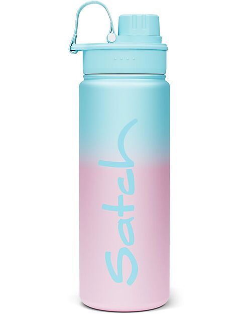 Satch Thermal Water Bottle with Easy-to-Drink Opening - 500 ml - Blue Graffiti - BPA Free Thermos Bottles