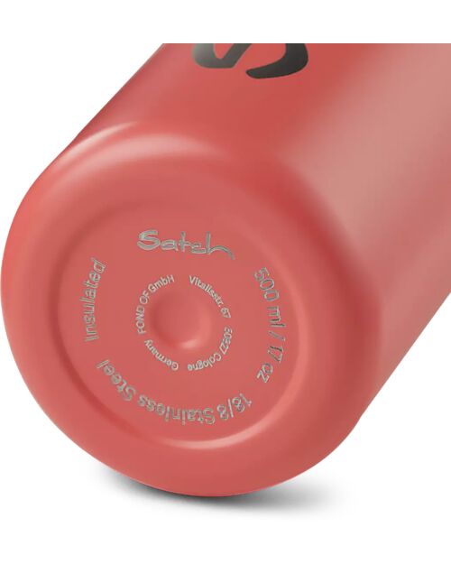 Satch Thermal Water Bottle with Easy-to-Drink Opening - 500 ml - Nordic Coral - BPA Free Thermos Bottles