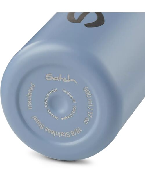Satch Thermal Water Bottle with Easy-to-Drink Opening - 500 ml - Nordic Ice Blue - BPA Free Thermos Bottles
